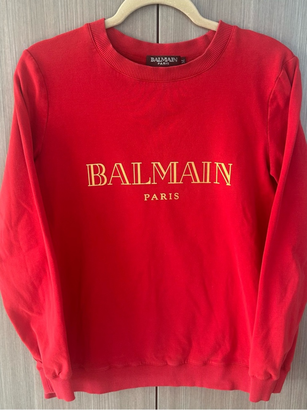 Balmain Paris Red Logo Sweatshirt - Picture 3 of 9